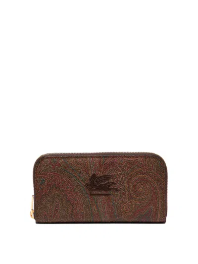 Etro Pegaso Wallets & Card Holders In Brown