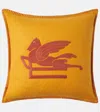 Etro Pegaso Wool-blend Cushion In Yellow