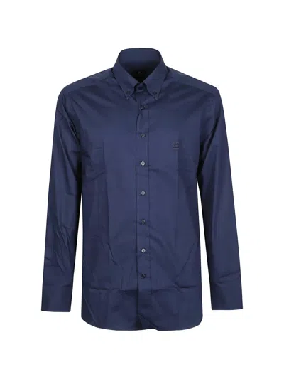 Etro Pegaso-embroidered Button-down Shirt In Blue