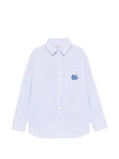 Etro Kids' Pegaso-embroidered Striped Shirt In Multi
