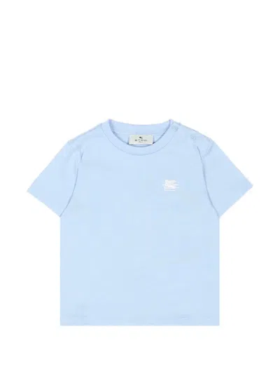Etro Babies' Pegaso-embroidered T-shirt In Blue