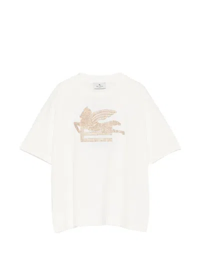 Etro Kids' Pegaso-embroidered T-shirt In White