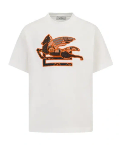 Etro Kids' Pegaso-embroidered T-shirt In White