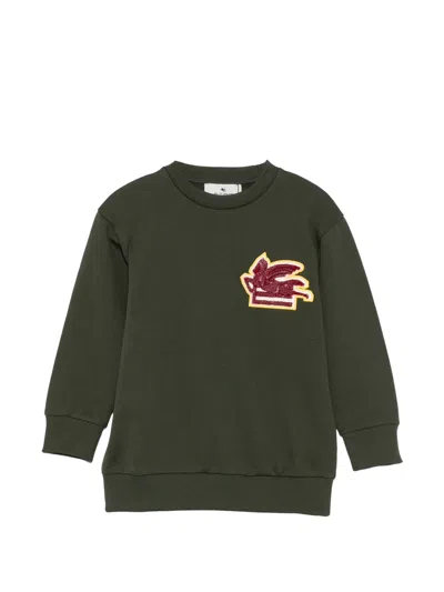Etro Kids' Pegaso-patch Sweatshirt In Green