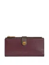Etro Pegasus-button Leather Wallet In Burgundy