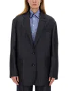 Etro Pegasus Buttoned Over Jacket In Blue