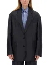 Etro Pegasus Buttoned Over Jacket In Gray
