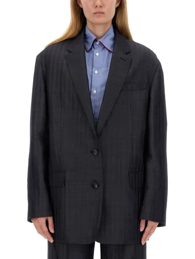 Etro Pegasus Buttoned Over Jacket In Gray
