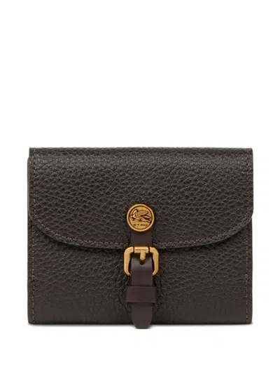 Etro Pegasus-embellished Buckle Wallet In Black