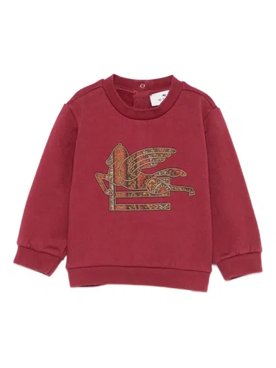 Etro Babies' Pegasus-embroidered Sweatshirt In Red