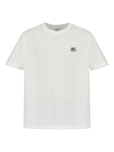 Etro Pegasus-embroidered T-shirt In White