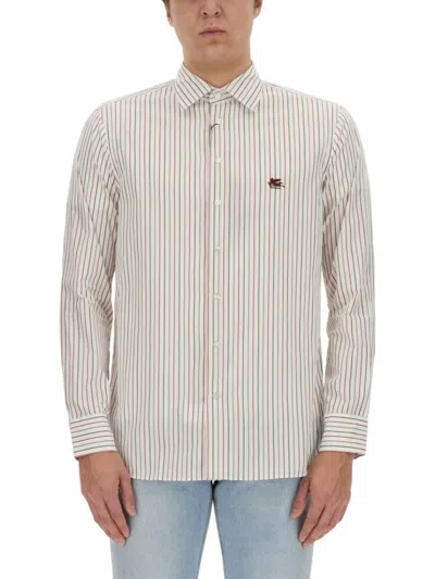 Etro Regular Fit Pegasus Logo Shirt In White