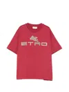 Etro Pegasus Logo-patch T-shirt In Red