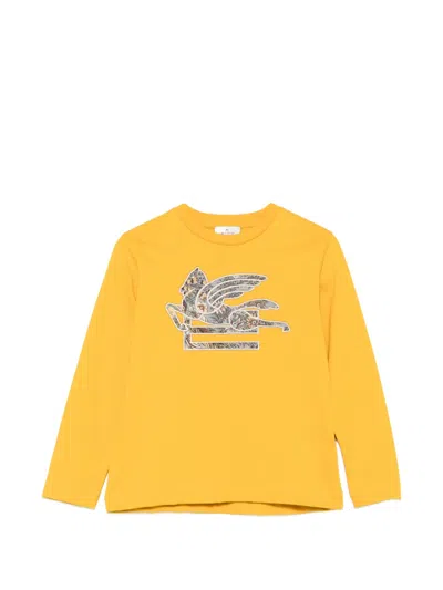 Etro Kids' Pegasus Long-sleeve T-shirt In White