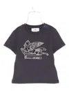 Etro Pegasus-motif Cotton T-shirt In Gray