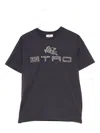 Etro Pegasus-motif Cotton T-shirt In Black