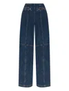 Etro High Waist Wide Leg Denim Trousers In Blue