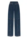 Etro High Waist Wide Leg Denim Trousers In Blue