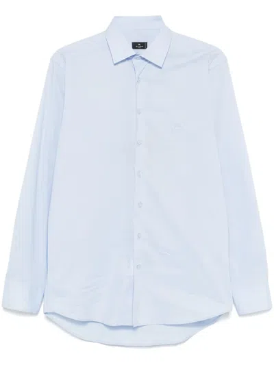 Etro Men Pegasus Motif Shirt In Blue