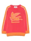 Etro Pegasus-motif Sweater In Orange