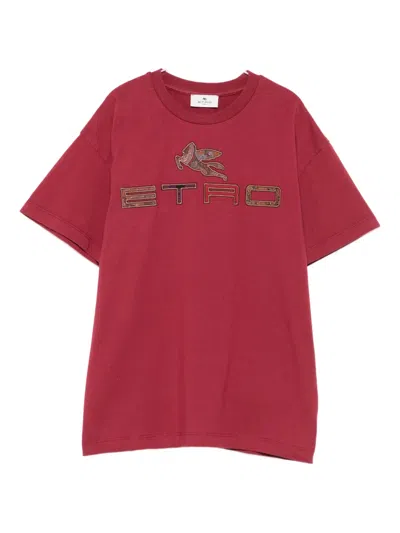 Etro Kids' Pegasus-motif T-shirt In Brown