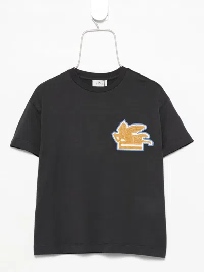 Etro Kids' Pegasus-motif T-shirt In Black