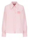 Etro Logo-embroidered Striped Cotton Shirt In Pink
