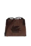 Etro Mini Libra Tote Bag Paisley Jacquard Fabric In Black
