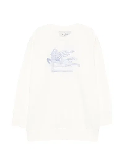Etro Kids' Pegasus-embroidered Sweatshirt In White