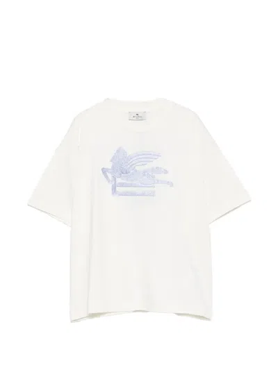 Etro Kids' Pegasus-embroidered T-shirt In White