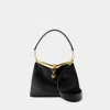 Etro 'small Vela' Black Shoulder Bag With Logo And Pegasus Charm In Black