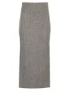 Etro Herringbone Patterned Pencil Skirt In Grey