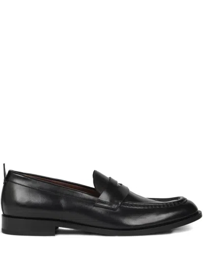 Etro Penny Leather Loafers In Black
