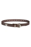 Etro Perforated Leather Belt In Brown