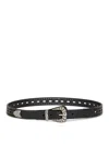 Etro Leather Belt With Openwork In Black