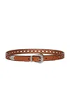 Etro Perforated Leather Belt In Orange