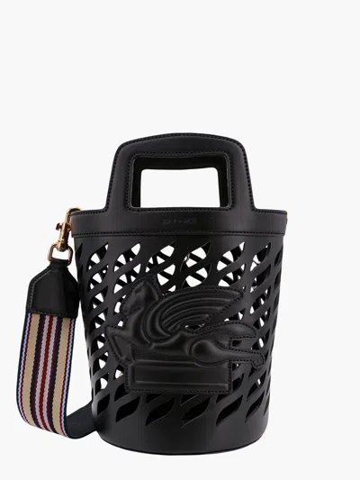 ETRO PERFORATED LEATHER BUCKET BAG  WITH SHOULDER STRAP
