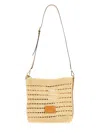 Etro Men Perforated Raffia Shoulder Bag In Nude