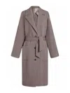Etro Single-breasted Wool Blend Coat In Nude & Neutrals
