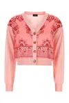 Etro Cropped Cardigan Aus Strickstoff Mit Druck In Pink