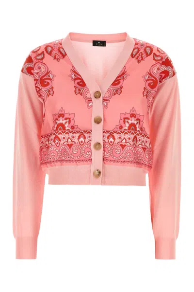 Etro Pink Cotton Blend Cardigan