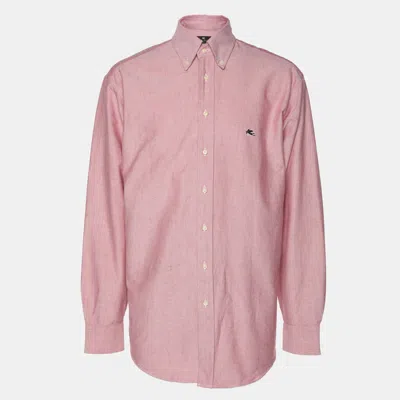 Pre-owned Etro Pink Cotton Long Sleeve Shirt S