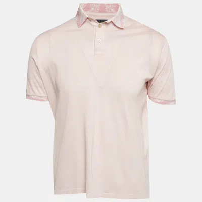 Pre-owned Etro Pink Cotton Pique Polo T-shirt L
