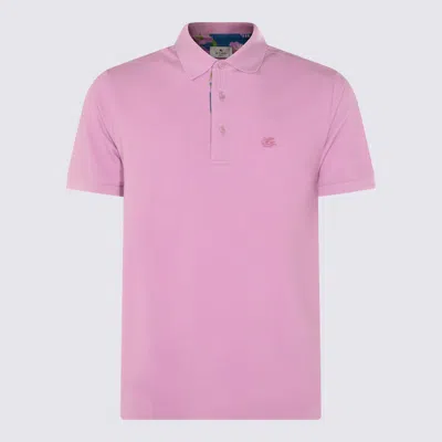 Etro Short Sleeve Straight Cut Polo Collar Shirt In Purple