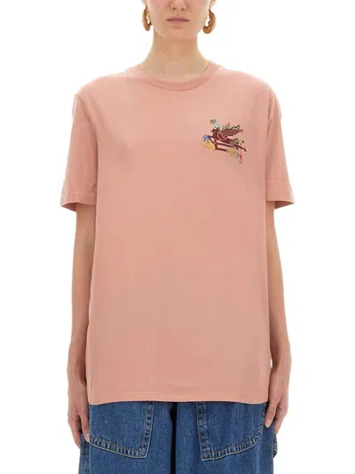 Etro Pink Cotton T-shirts