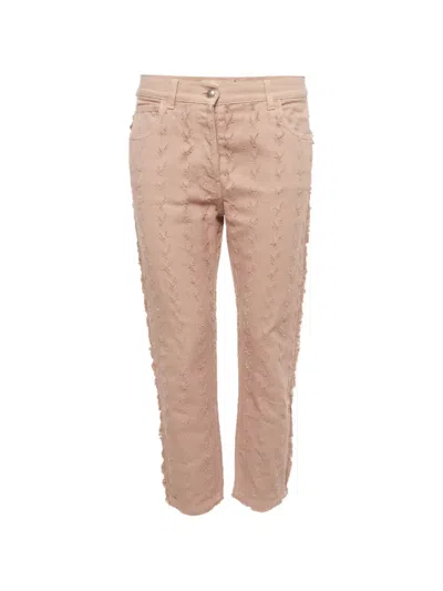 Pre-owned Etro Pink Denim Distressed Straight Fit Jeans S /waist 32"