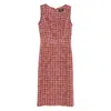 Etro Paisley Cotton And Wool-blend Midi Dress In Pink