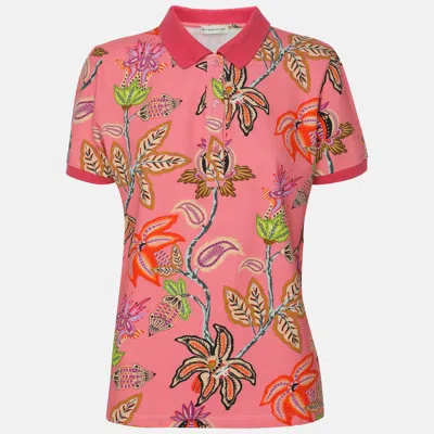 Pre-owned Etro Pink Floral Printed Fabric T-shirt M