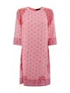 Etro | Pink Paisley Print Silk Blend Tunic Dress| Women | 48