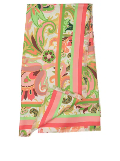 Etro Pink Silk Scarf